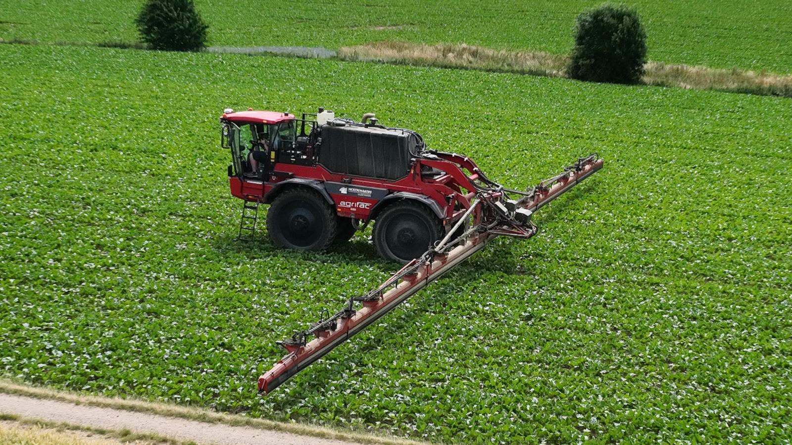 Field sprayer with a task map in a sugar beet field